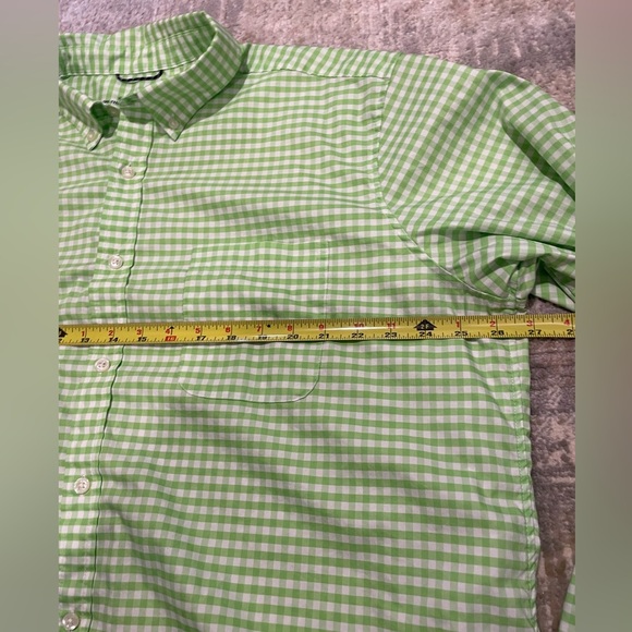 Vineyard Vines On-The-go Brrr° Gingham Button Down LS Shirt Lime Green Size XXL - Picture 8 of 11